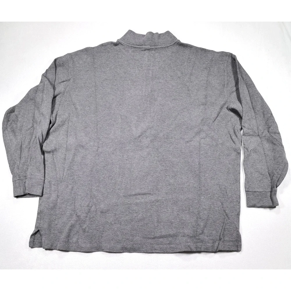 POLO RALPH LAUREN Mens 3XLT Gray Cotton Long Sleeve Quarter Zip Pullover Sweater